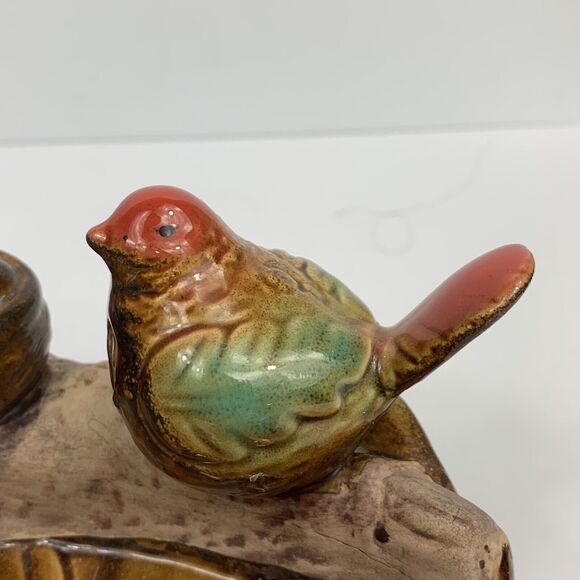 Ceramic Bird Bath large Leaf Plate Majolica Style Glazed Bird feeder dish tray - Picture 5 of 10